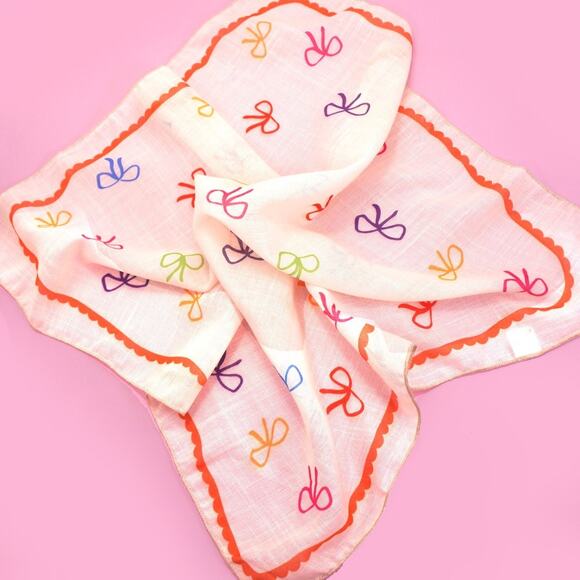 A218-T • Cottagecore Bow Print Bandana Scarf - Picture 1 of 5